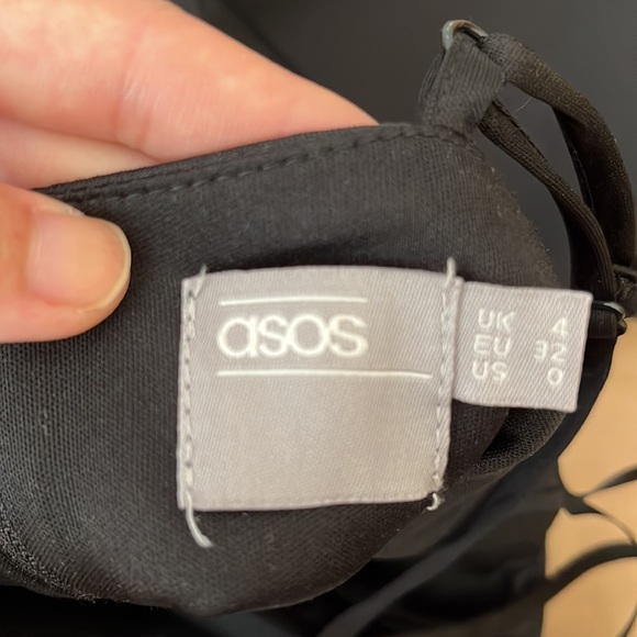 ASOS DESIGN SCUBA CAMI PEPHEM MIDI DRESS-BLACK - Picture 8 of 9